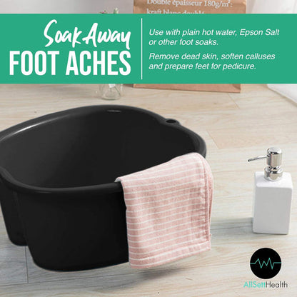 Foot Soaking Bath Basin – Extra Large Pedicure & Massage Tub (Black)