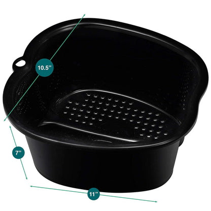Foot Soaking Bath Basin – Extra Large Pedicure & Massage Tub (Black)