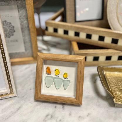 Framed Sea Glass Birds