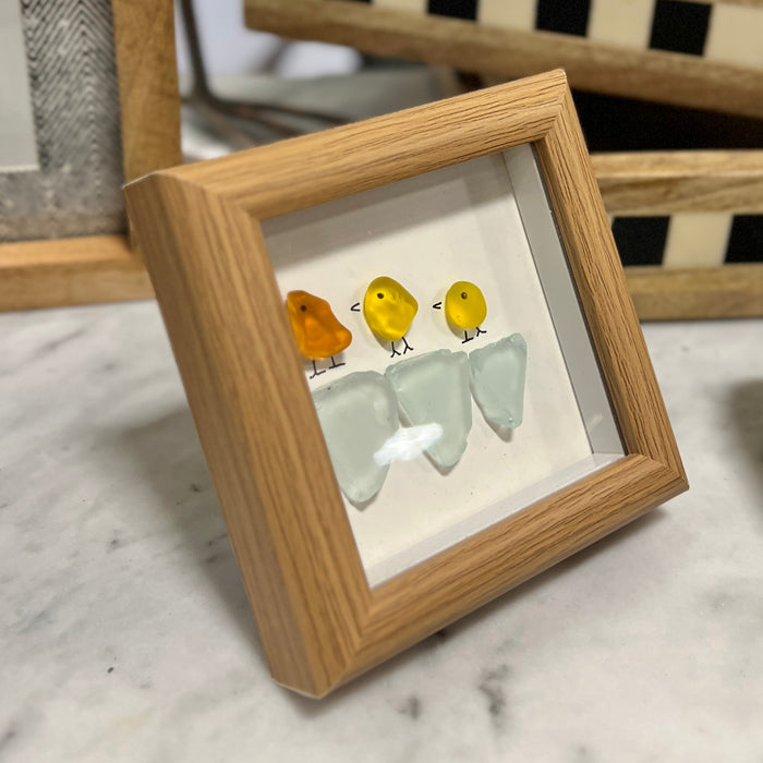 Framed Sea Glass Birds