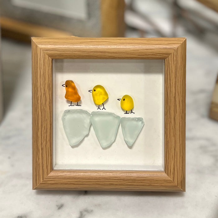 Framed Sea Glass Birds