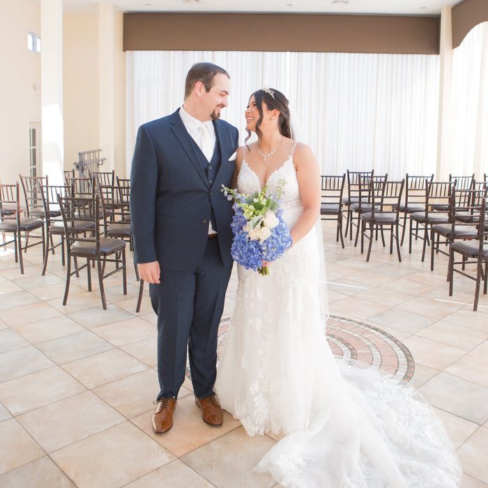 Fresh Brilliant Blue and White Wedding