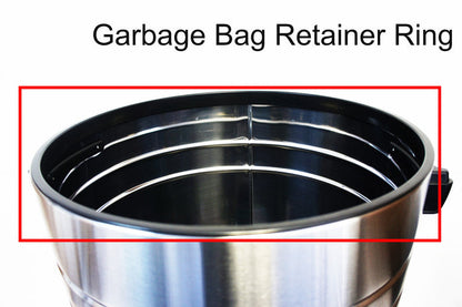 IT18RC and IT23RC Garbage Bag Retaining Ring Location