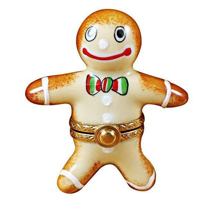 Gingerbread Man limoges box Porcelain Limoges xmas theme French Trinket Box