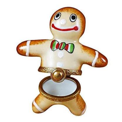 Gingerbread Man limoges box Porcelain Limoges xmas theme French Trinket Box