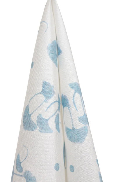Ginkgo Colonial Blue Luxury Fabric by the Yard