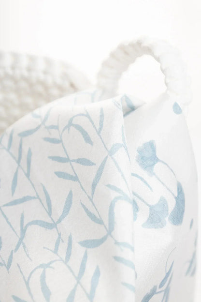 Ginkgo Colonial Blue Luxury Fabric by the Yard