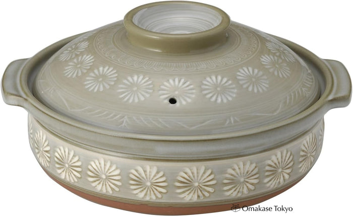 Ginpo Mishima Banko Donabe Japanese Clay Pot for 3 to 4 persons