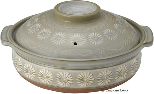 Ginpo Mishima Banko Donabe Japanese Clay Pot for 3 to 4 persons