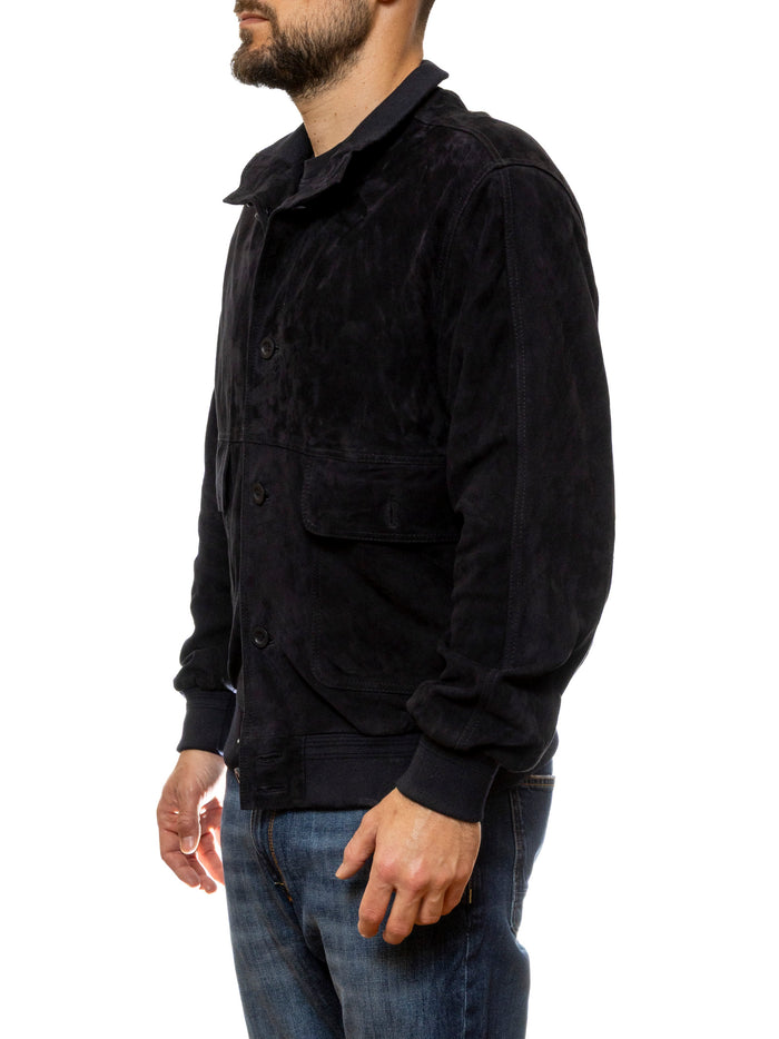 PK BY PASKAL giubbino camoscio blu 004 CAM-BLU