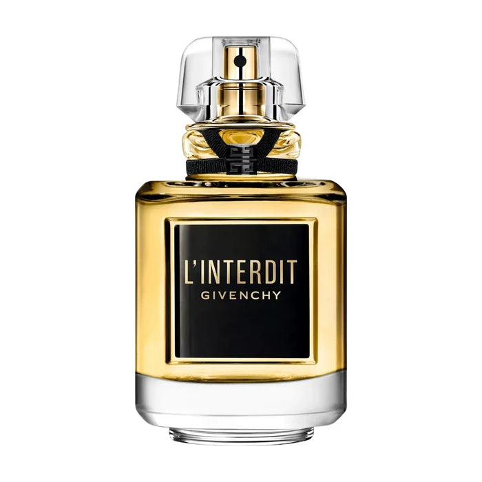 Givenchy L'Interdit Parfum Eau de Parfum 80ml bottle with elegant design, shown in a close-up image.