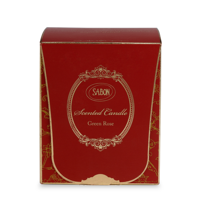 Glass Candle Green Rose