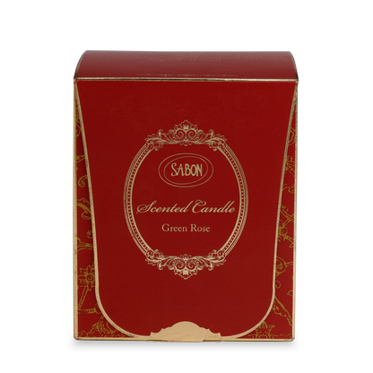 Glass Candle Green Rose
