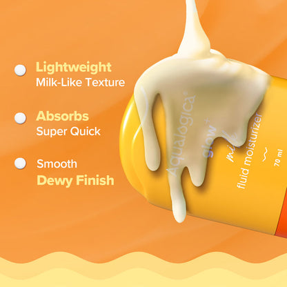 Lightweight milk texture showing smooth absorption on skin
