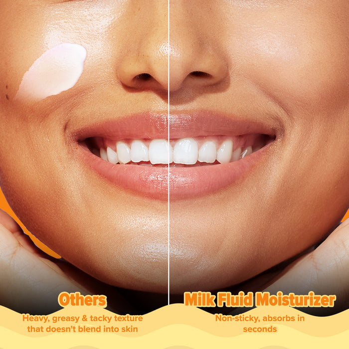 Before and after panel with brighter hydrated finish