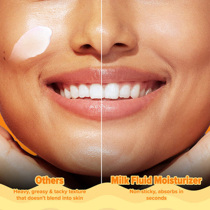 Before and after panel with brighter hydrated finish