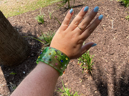 Gold Digger Supply Co. Green Marble Sparkle Cuff
