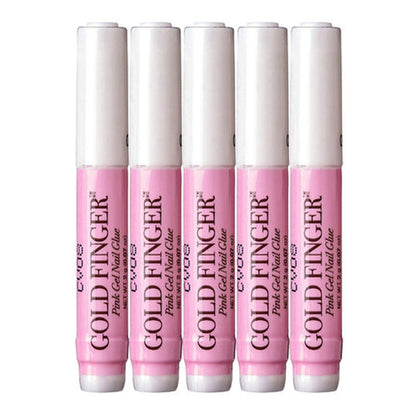 Gold Finger Pink Gel Nail Glue 2g 5pcs - ikatehouse