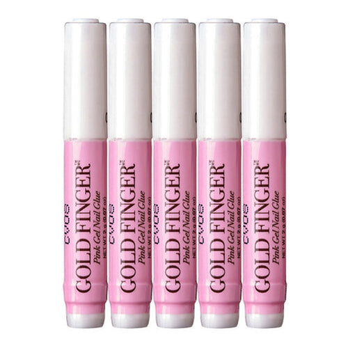 Gold Finger Pink Gel Nail Glue 2g 5pcs - ikatehouse