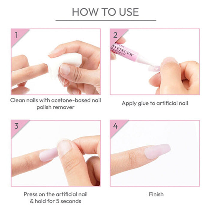 Gold Finger Pink Gel Nail Glue 2g 5pcs - ikatehouse