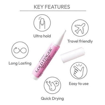 Gold Finger Pink Gel Nail Glue 2g 5pcs - ikatehouse