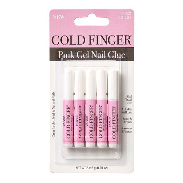 Gold Finger Pink Gel Nail Glue 2g 5pcs - ikatehouse
