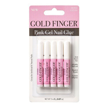 Gold Finger Pink Gel Nail Glue 2g 5pcs - ikatehouse