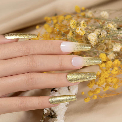 RARJSM ®Gold Metallic Light Rainbow Shimmer Glitter Gel Nail Polish