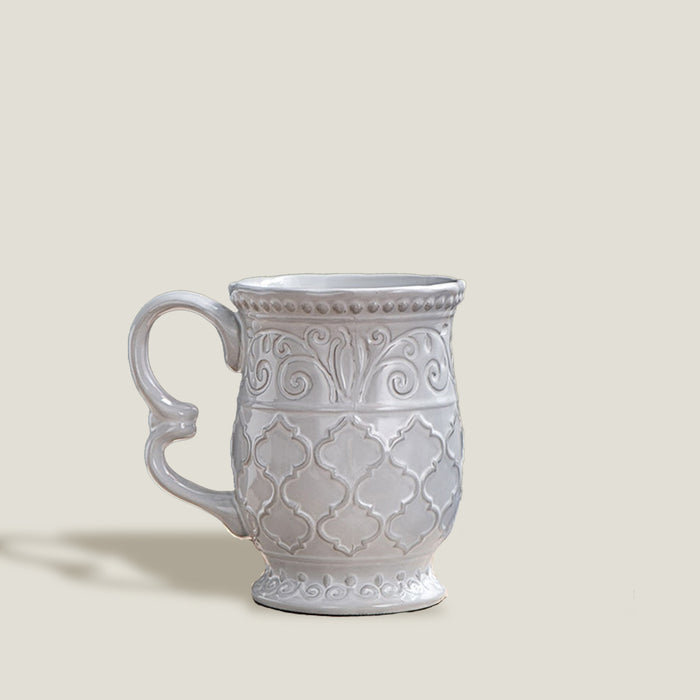 Gray Petal Embossed Mug