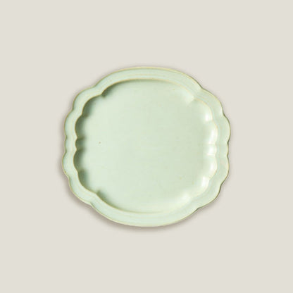 Green Lime Rococo Dinner Plates