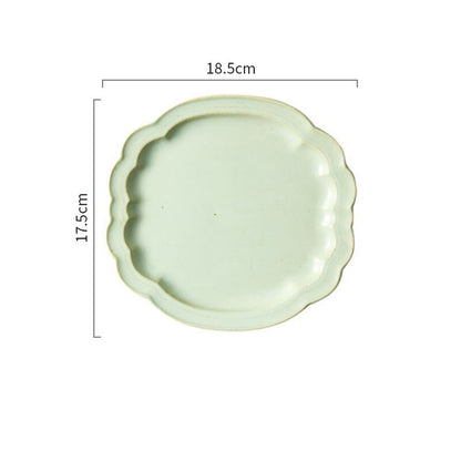 Green Lime Rococo Dinner Plates
