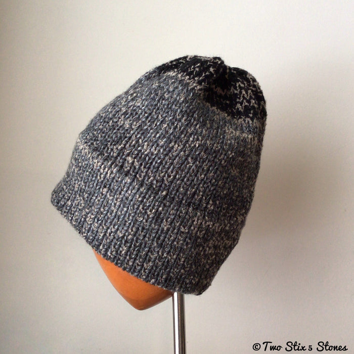 Grey Tweed Knit Beanie