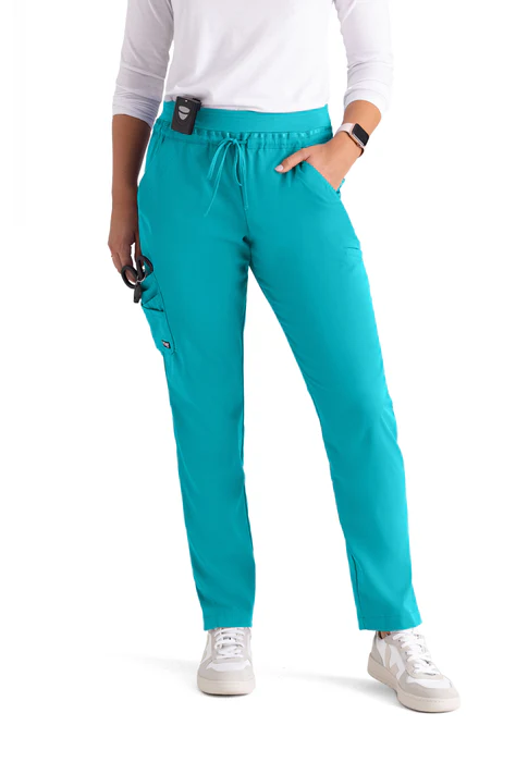 Grey's Anatomy Spandex Stretch Serena 7-Pocket Mid-Rise Tapered Leg Scrub Pants
