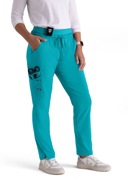Grey's Anatomy Spandex Stretch Serena 7-Pocket Mid-Rise Tapered Leg Scrub Pants