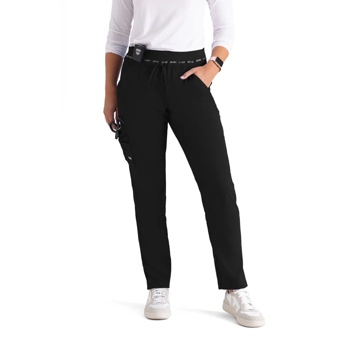 Grey's Anatomy Spandex Stretch Serena 7-Pocket Mid-Rise Tapered Leg Scrub Pants