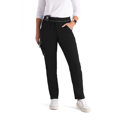 Grey's Anatomy Spandex Stretch Serena 7-Pocket Mid-Rise Tapered Leg Scrub Pants