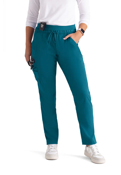 Grey's Anatomy Spandex Stretch Serena 7-Pocket Mid-Rise Tapered Leg Scrub Pants