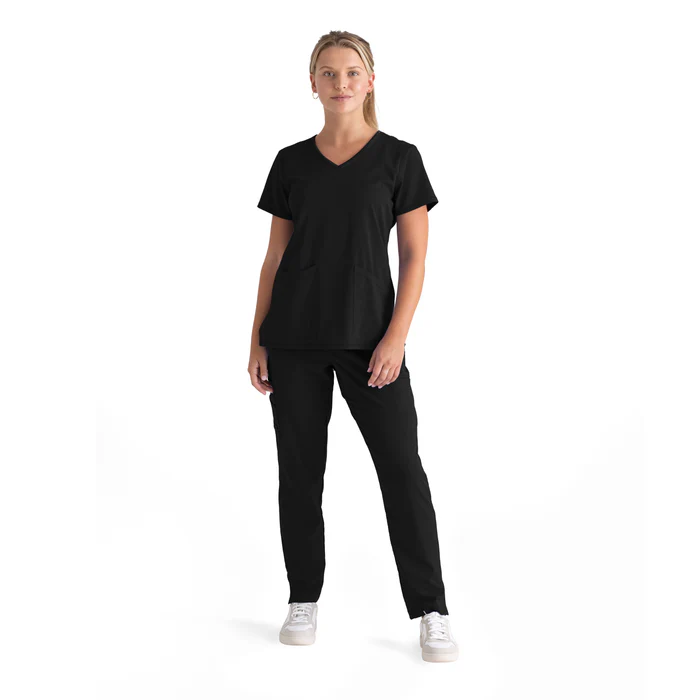 Grey's Anatomy Spandex Stretch Serena Curved V-Neck Scrub Top