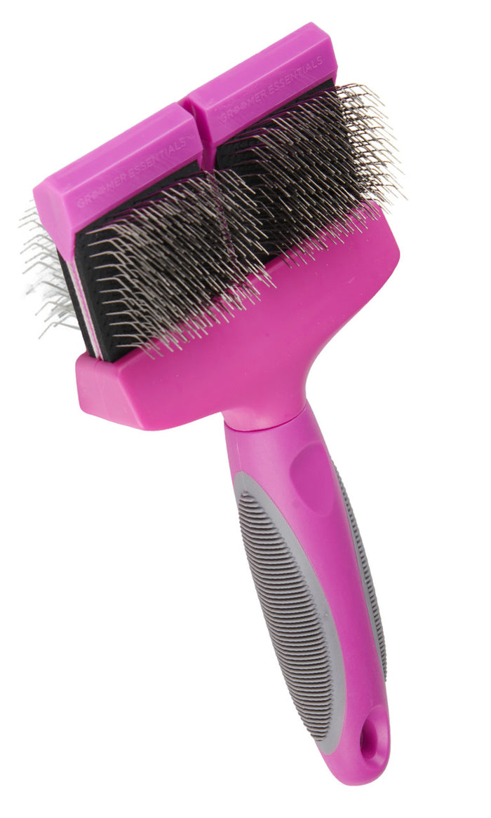 Groomer Essentials Flexible Slicker Double & Medium Firm Brush