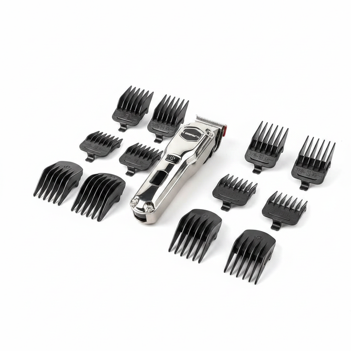 GTR Geepas Rechargeable Hair Clipper with attachments – white background