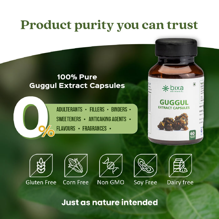 Guggul /Commiphora mukul Extract 60 Veg Capsules (450mg) 2.5% Guggulsterones