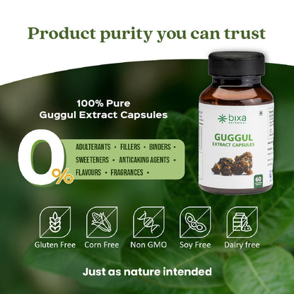Guggul /Commiphora mukul Extract 60 Veg Capsules (450mg) 2.5% Guggulsterones