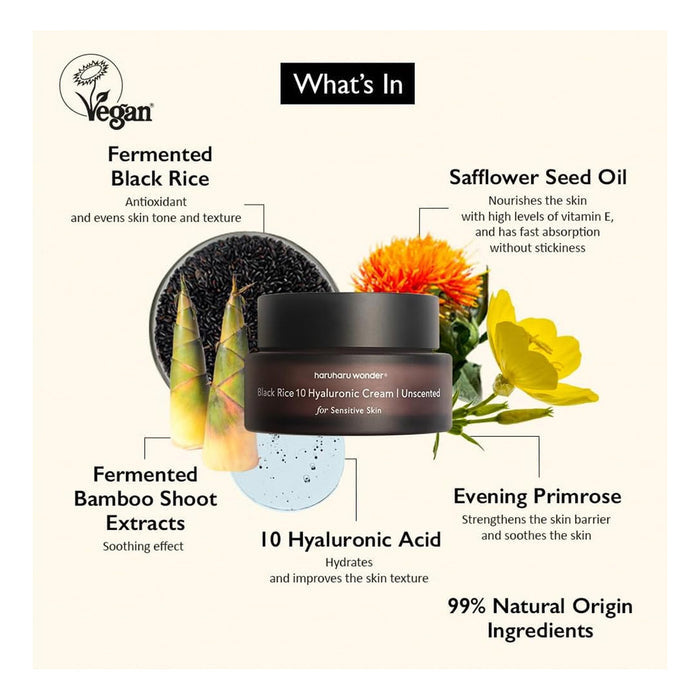 Haruharu Wonder Black Rice 10 Hyaluronic Cream 1.69oz/ 50ml