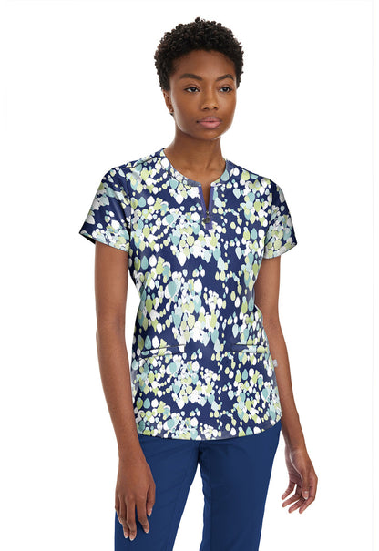 Healing Hands Purple Label Dew Drops Ivy Printed Scrub Top