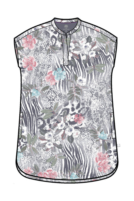 Healing Hands Purple Label Lovely Wilderness Journey Printed Oversized Scrub Top