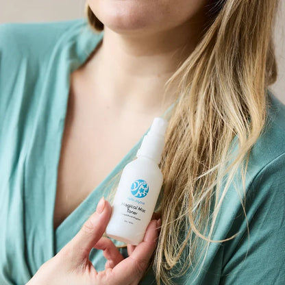 Hello Joyous Magical Mist Hydrosol Toner 60ml bottle with spray nozzle, fresh and hydrating beauty product for skin care.
