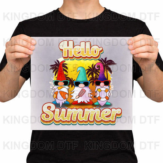 Hello Summer Gnomes DTF Transfers - Ready To Press