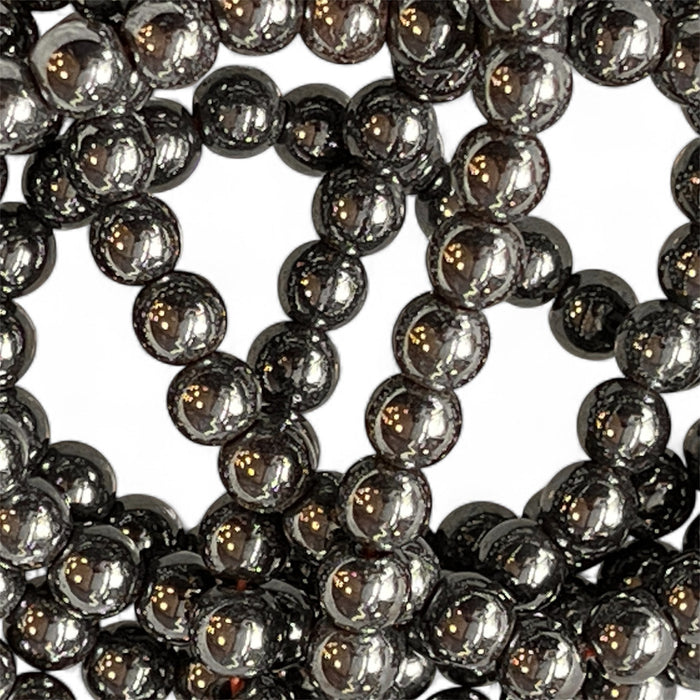 Hematite 6mm Bead Strand – 14" Natural Crystal Beads for Jewelry Making, Grounding & Protection