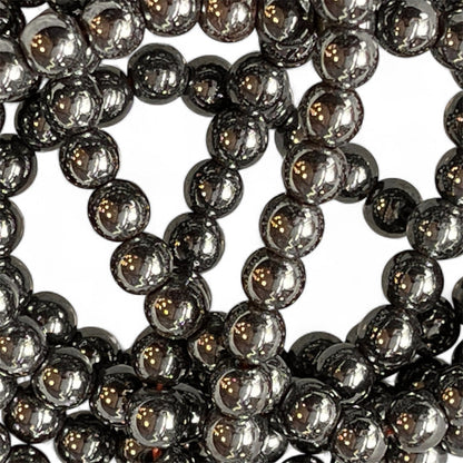Hematite 6mm Bead Strand – 14" Natural Crystal Beads for Jewelry Making, Grounding & Protection