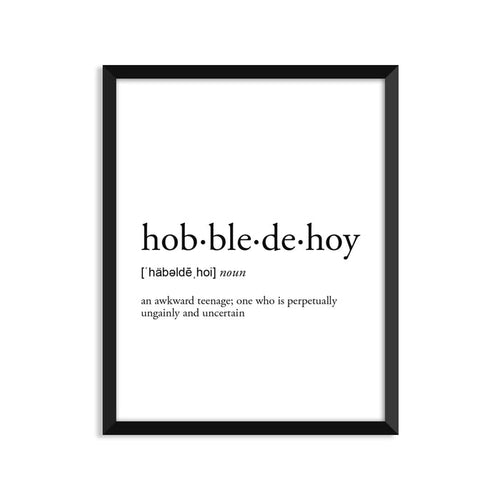 Hobbledehoy Definition - Unframed Art Print Or Greeting Card